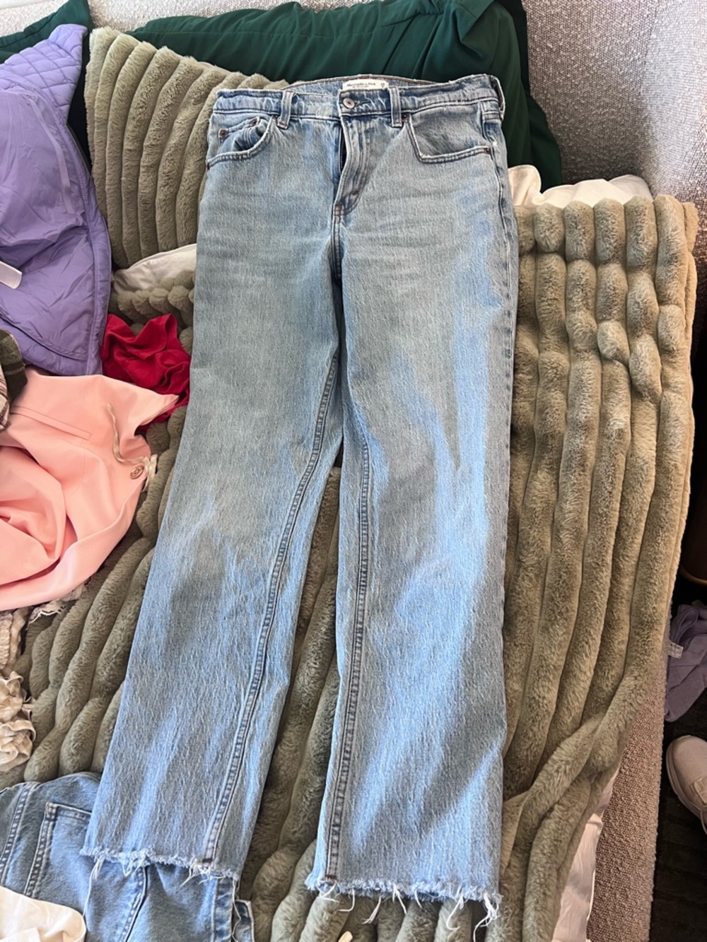 Abercrombie & Fitch Light Blue Straight-Leg Jeans